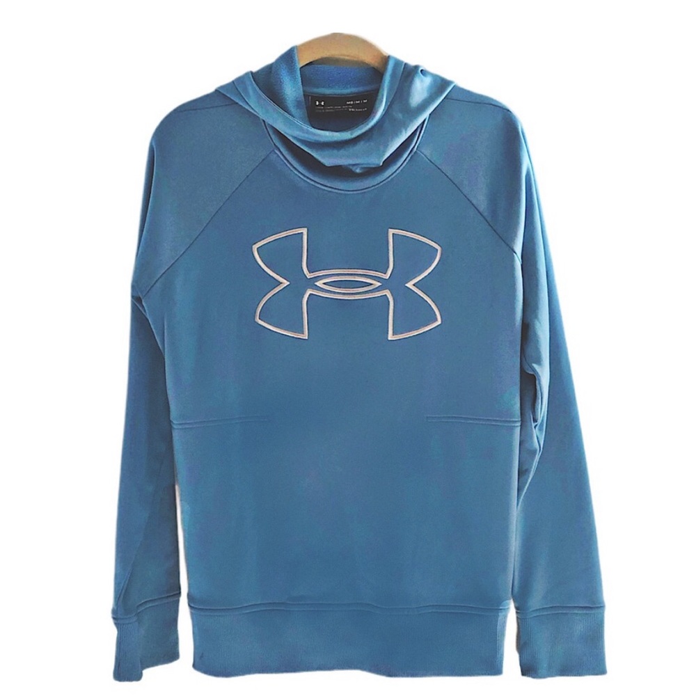 Under Armor Light Blue Cold Gear Loose Fit Hoodie Size Medium